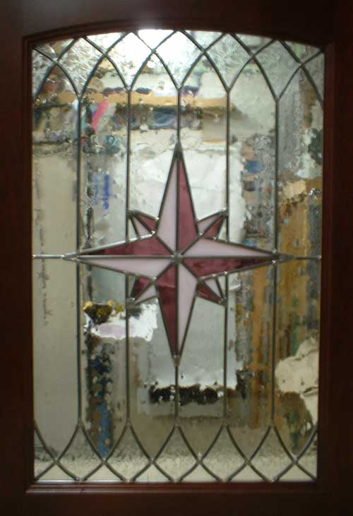 leaded glass cabinet